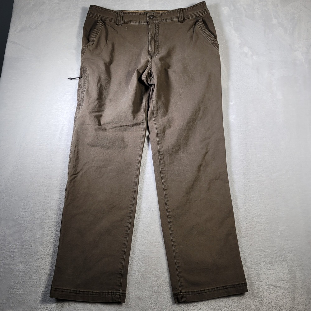 G.H. Bass & Co Canvas Pants Mens 38x31.5 Brown Utility Work Straight Leg Stretch